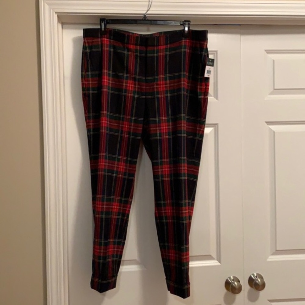 Ralph Lauren women’s Stewart plaid pants size 16w NWT